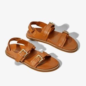 Salt+Umber Capricorn Tan Womens  Leather Buckle Sandals New Size 37 Garmentory